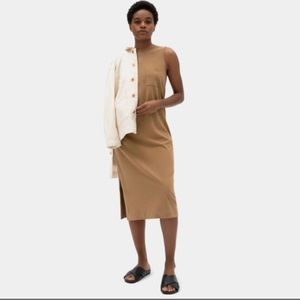 NWT Everlane Long Weekend Mid Cotton Tank Dress in Tan